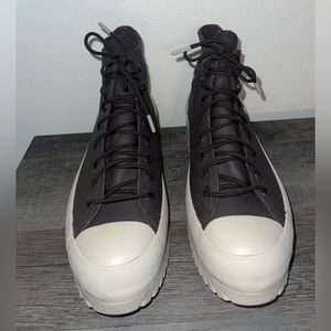 Converse Gortex Dark Brown Leather Platform Sneakers